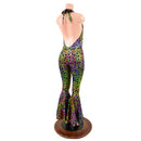 Poisonous Print Laceup Josie Halter Catsuit with Bell Bottoms - Coquetry Clothing