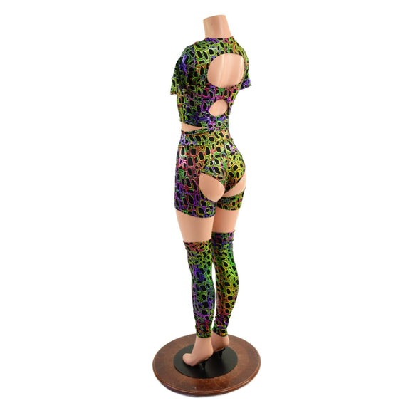 Poisonous Print Nirvana Set with Thigh High Leg Warmers - Coquetry Clothing
