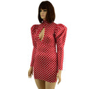 Polka Dot Bodycon Mini Dress with Victoria Sleeves - Coquetry Clothing