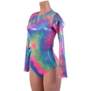Long Sleeve Romper with Siren Cut Leg, Crew Neck, and Back Zipper-2