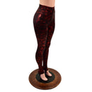 Primeval Red High Waist Leggings with Stirrups - Coquetry Clothing
