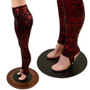 Primeval Red High Waist Leggings with Stirrups - Coquetry Clothing