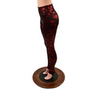 Primeval Red High Waist Leggings with Stirrups - Coquetry Clothing
