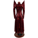Primeval Red Mega Sharp Shoulder Gown - Coquetry Clothing