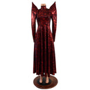 Primeval Red Mega Sharp Shoulder Gown - Coquetry Clothing