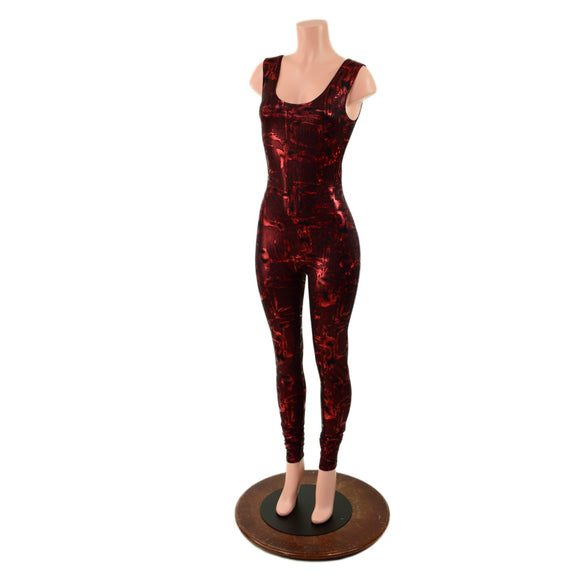 Primeval Red Tank Style Catsuit - Coquetry Clothing