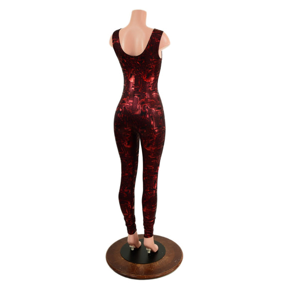 Primeval Red Tank Style Catsuit - Coquetry Clothing