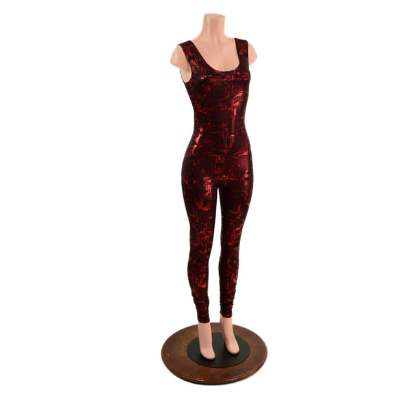 Primeval Red Tank Style Catsuit - Coquetry Clothing