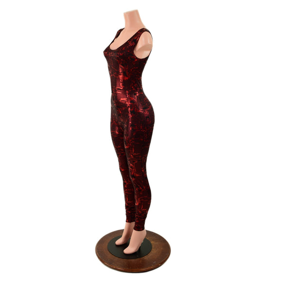 Primeval Red Tank Style Catsuit - Coquetry Clothing