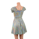 Prism Holographic Cap Sleeve Skater Dress - Coquetry Clothing