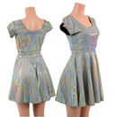 Prism Holographic Cap Sleeve Skater Dress - Coquetry Clothing