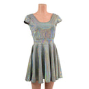 Prism Holographic Cap Sleeve Skater Dress - Coquetry Clothing