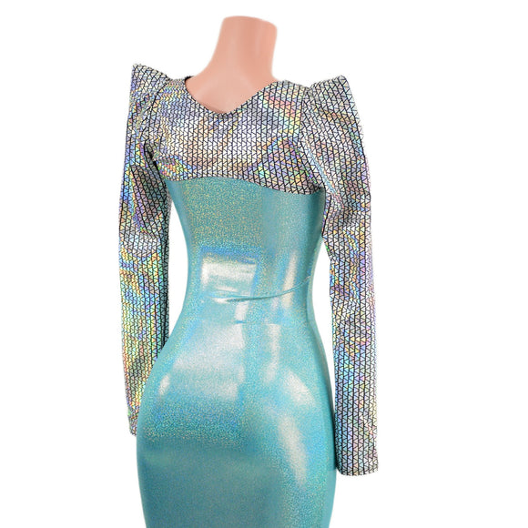Prism Holographic Sharp Shoulder Bolero with Long Sleeves - Coquetry Clothing