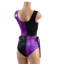 Purple & Black Lace Up Harlequin Set - Coquetry Clothing