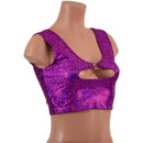 Purple Fish Scale High Or Low Reversible Cutout Oring Mini Crop - Coquetry Clothing