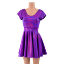 Purple Holographic Skater Dress - Coquetry Clothing