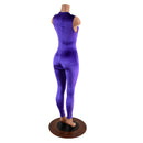 Purple Velvet Plunging V Neck Catsuit - Coquetry Clothing
