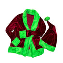 "Mean One" Not a Cardigan and Matching Santa Hat with Neon Green Trim - Coquetry Clothing