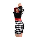Quad Color Blocked Romper with Red Sparkly Jewel Trim and 3" Inseam - Coquetry Clothing