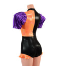 Quad Color Blocked Romper with Short, Banded, Victoria Sleeves - Coquetry Clothing