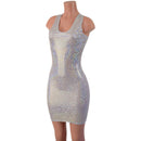 Racerback Bodycon Dress in White Kaleidoscope - Coquetry Clothing