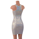 Racerback Bodycon Dress in White Kaleidoscope - Coquetry Clothing