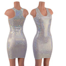 Racerback Bodycon Dress in White Kaleidoscope - Coquetry Clothing