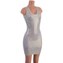 Racerback Bodycon Dress in White Kaleidoscope - Coquetry Clothing