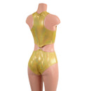 Racerback V Neck Romper with O - Rings and Siren Cut Leg - Coquetry Clothing