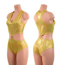Racerback V Neck Romper with O - Rings and Siren Cut Leg - Coquetry Clothing