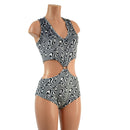 Racerback V Neck Romper with O - Rings and Siren Cut Leg - Coquetry Clothing
