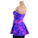 Radiant Rainforest Print Laceup Peplum Top - Coquetry Clothing