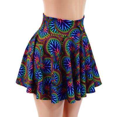 Radioactive Print Circle Cut Mini Skirt - Coquetry Clothing