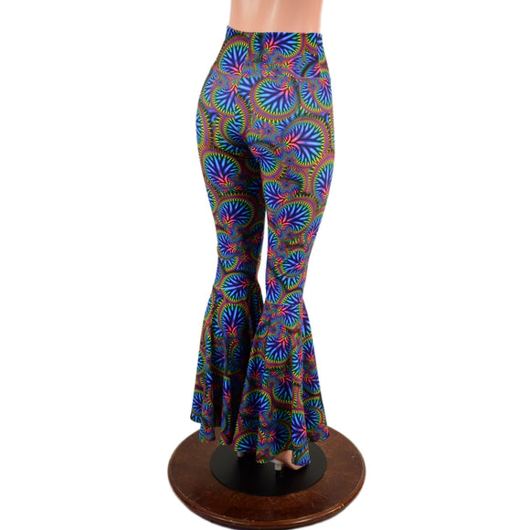 Radioactive Print High Waist Bell Bottom Flares - Coquetry Clothing