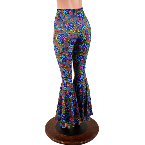 Radioactive Print High Waist Bell Bottom Flares - Coquetry Clothing