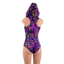 Rainbow Leopard Racerback Romper with Front Zipper - Coquetry Clothing