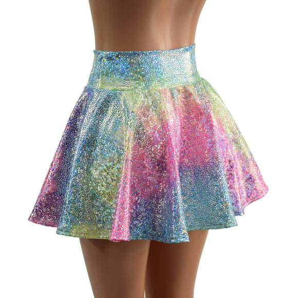 Rainbow Shattered Glass Rave Skirt - Coquetry Clothing