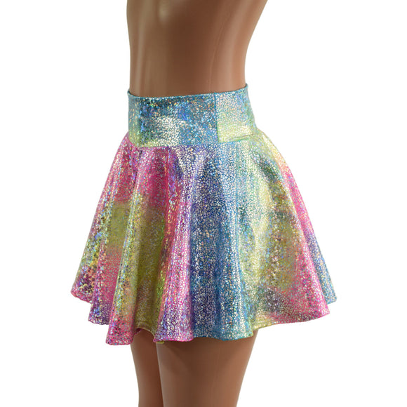 Rainbow Shattered Glass Rave Skirt - Coquetry Clothing