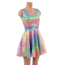Rainbow Shattered Glass Tank Style Skater Dress - Coquetry Clothing