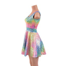 Rainbow Shattered Glass Tank Style Skater Dress - Coquetry Clothing