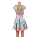 Rainbow Shattered Glass Tank Style Skater Dress - Coquetry Clothing