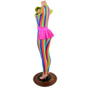 Rainbow Stripe Flip Sleeve Catsuit with Ruffle Rump - Coquetry Clothing