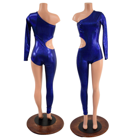 Ready to Ship Asymmetrical Catsuit with Cutout and Boy Cut Leg XXS - Coquetry Clothing