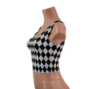 Ready To Ship Black and White Diamond Print Crop Tank - Coquetry Clothing