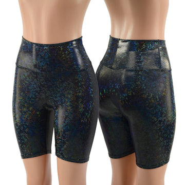 Ready To Ship Black Kaleidoscope Bike Shorts - Coquetry Clothing