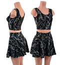 Ready To Ship Black Lightning Crop Tank (TOP ONLY) - Coquetry Clothing