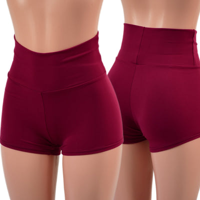 Ready To Ship Bordeaux Zen High Waist Shorts - Coquetry Clothing