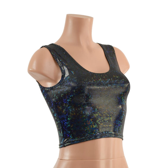 Ready To Ship Crop Tank in Black Kaleidoscope - Coquetry Clothing