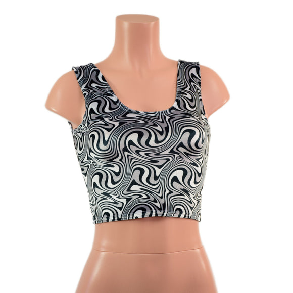 READY to SHIP Distortion Velvet Crop Tank - Coquetry Clothing