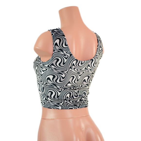 READY to SHIP Distortion Velvet Crop Tank - Coquetry Clothing